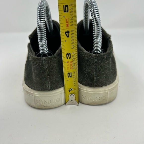 Vince Dark Green Suede Leather Slip On Comfort Platform Loafer Sneakers Size 6.5 - Picture 7 of 12